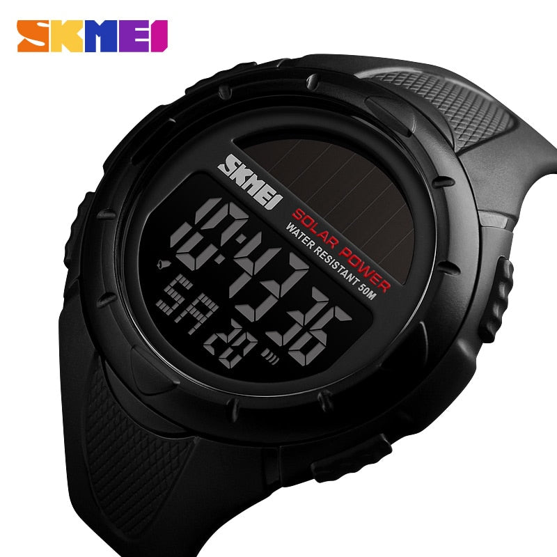 Relojes deportivos militares SKMEI, reloj Digital de choque para exteriores con energía Solar para hombres, relojes de pulsera resistentes al agua Chrono 50M, reloj deportivo