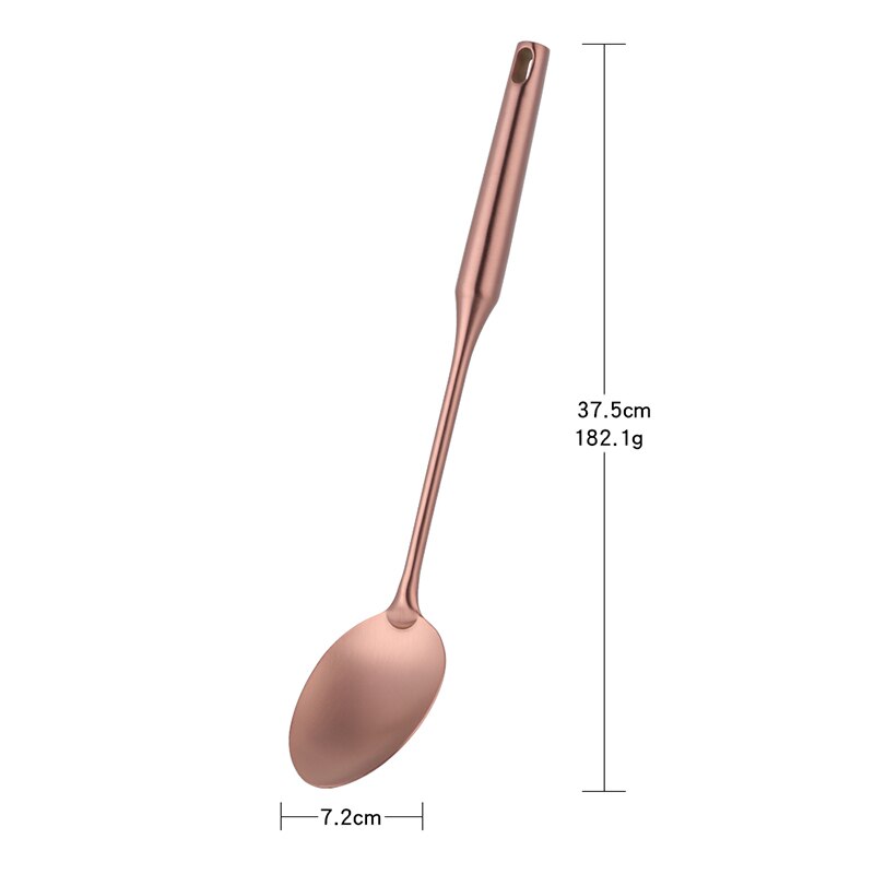 1PCS Cookware Stainless Steel Rose Gold Kitchen Utensils High-grade Kitchen Tool Functional Serving Spoon Soup Ladle Spatula