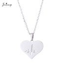 Jisensp Ecg Heartbeat collar amor corazón collares colgantes para mujeres oro Acero inoxidable joyería pendientes Doctor Accesorios