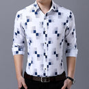MIACAWOR New 2022 Brand Design Men Shirt Spring Long Sleeve Casual Shirt Fashion Print Chemise Homme Camisa Masculina C419