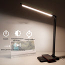 Flexible Tischlampe LED Schreibtischlampe Augenschutz Buchlicht Qi Wireless Charging für Mobiltelefone 5-stufige Helligkeit und Farbe
