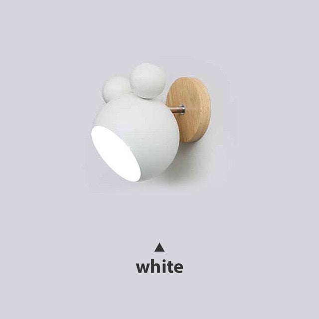 Nordic Wooden Wall Lamps Cute Cartoon Styling Coloful Wall Sconces Kitchen Restaurant Macaroon Decorative Bedside Lamp E27