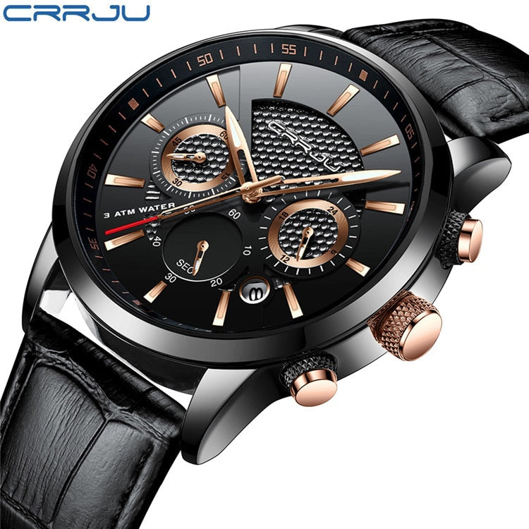 CRRJU Neue Mode Sport Quarz Uhren Männer Luxus Business Leder Uhr Wasserdichte Armbanduhren Männliche Uhr Relogio Masculino