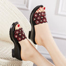 GKTINOO, zapatillas de mujer 2022, zapatillas de verano para mujer, zapatos de tacón con cuña para mujer, zapatos de verano a la moda con diamantes de imitación, cuero Geuine