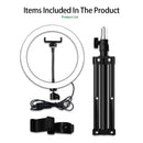 LED Ring Light 16/20/26cm 5600K Dimmable Selfie Ring Lamp With Tripod Phone Holder USB Plug Photo Studio Photography Lighting