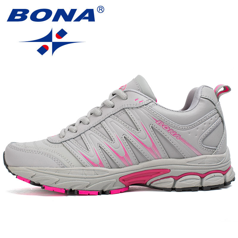 BONA, nuevo estilo caliente, zapatos para correr para mujer, zapatos deportivos con cordones para correr al aire libre, zapatos atléticos para caminar, zapatillas cómodas para mujer