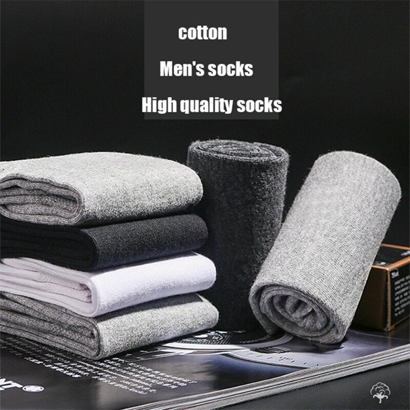 10 Paar/Los Hochwertige Herren Baumwollsocken Schwarz Business Socken Atmungsaktiv 2021 Neue Herbst Winter Männliches Geschenk Sox PLus Size40-45