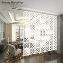 12 -piece 29x29 Cm Hanging Screens Living Room Parts Of Panels Partition Wall Art Diy Decoration White Wood Plastic yarn