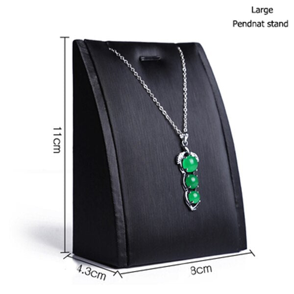 Black PU Leather Jewellery Ring Earrings Stand Holder Set Jewelry Pendant Necklace Chain Chokers Display Bust Bangle Organzier