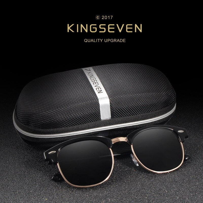 KINGSEVEN Polarisierte Sonnenbrille Frauen Retro Metallrahmen Sonnenbrille Berühmte Dame Markendesigner Oculos masculino lentes de sol