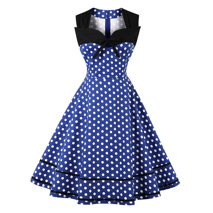 Polka Dot Women Retro Dress Female Sleeveless 1950s 60s Robe Vintage  pin up Rockabilly Party Dresses Plus size 4XL vestidos