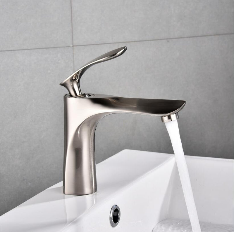 Basin Faucets White With Gold Bathroom Faucet Hot and Cold Water Basin Mixer Tap Chrome Finish Brass Toilet Sink Water Taps B581