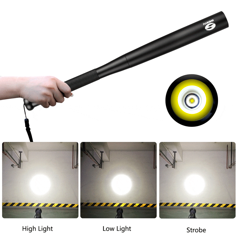 Linterna LED de bate de béisbol SHENYU, 450 lúmenes, linterna de bastón superbrillante para emergencias y autodefensa