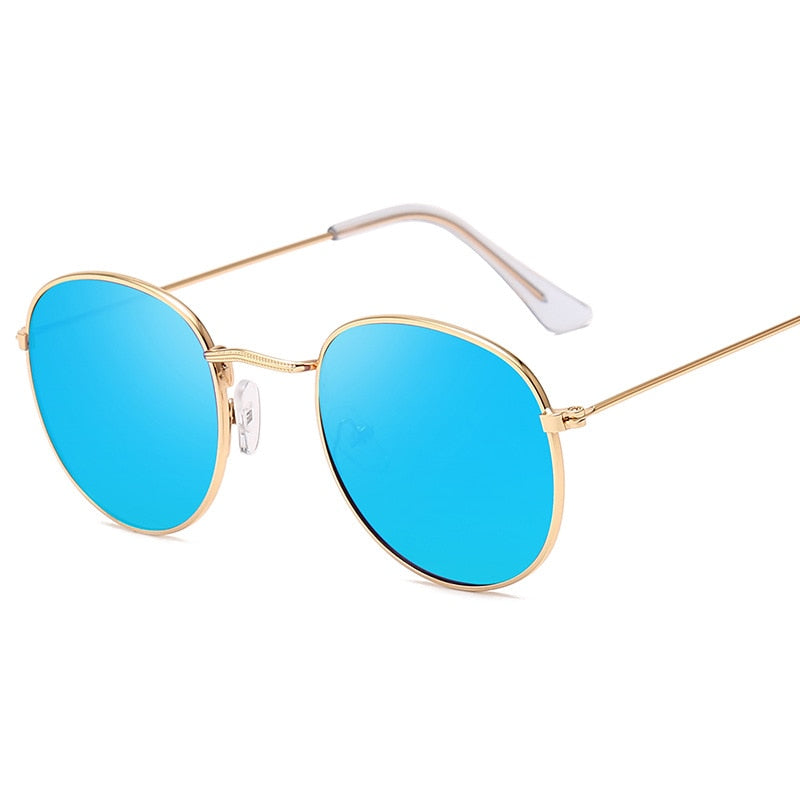 Gafas de sol LeonLion clásicas de aleación redonda para mujer, gafas de sol de diseñador de marca, gafas de sol con montura pequeña, gafas de sol de Metal Vintage para mujer