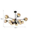 Gold plate Lustre led Chandelier E27 Bulb Glass Shade Hanging Chandelier Lights Dining bed Living room decoration Light Fixtures