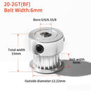 3D Printer Parts Accessory GT2 20Teeth Bore 4/5/6/6.35/8mm 2GT Timing Alumium Pulley Fit for GT2-6/10mm Open Synchronous Belt