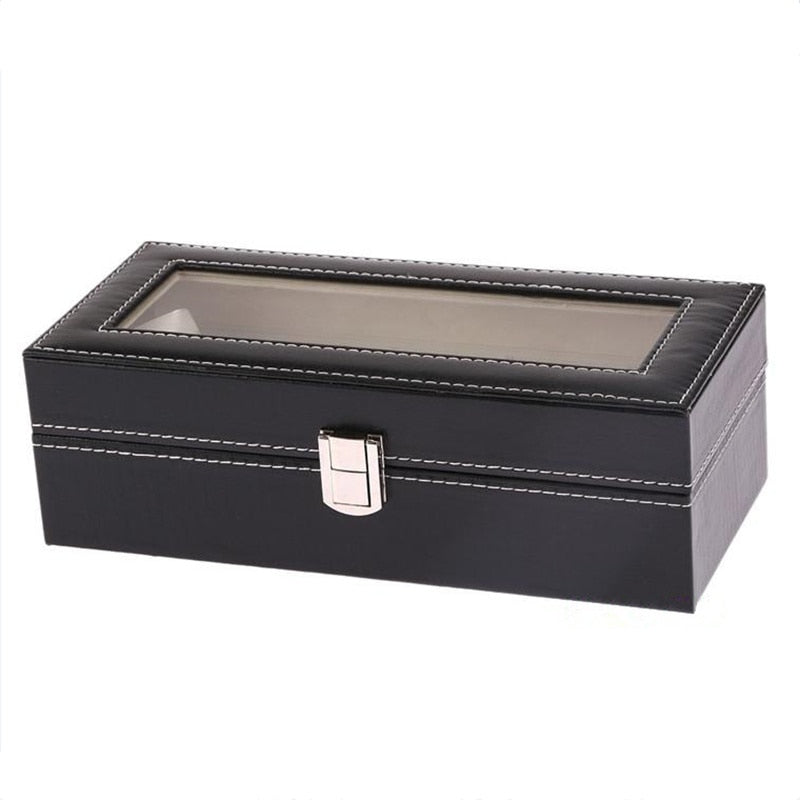 New PU Leather Watch Box Black Men&