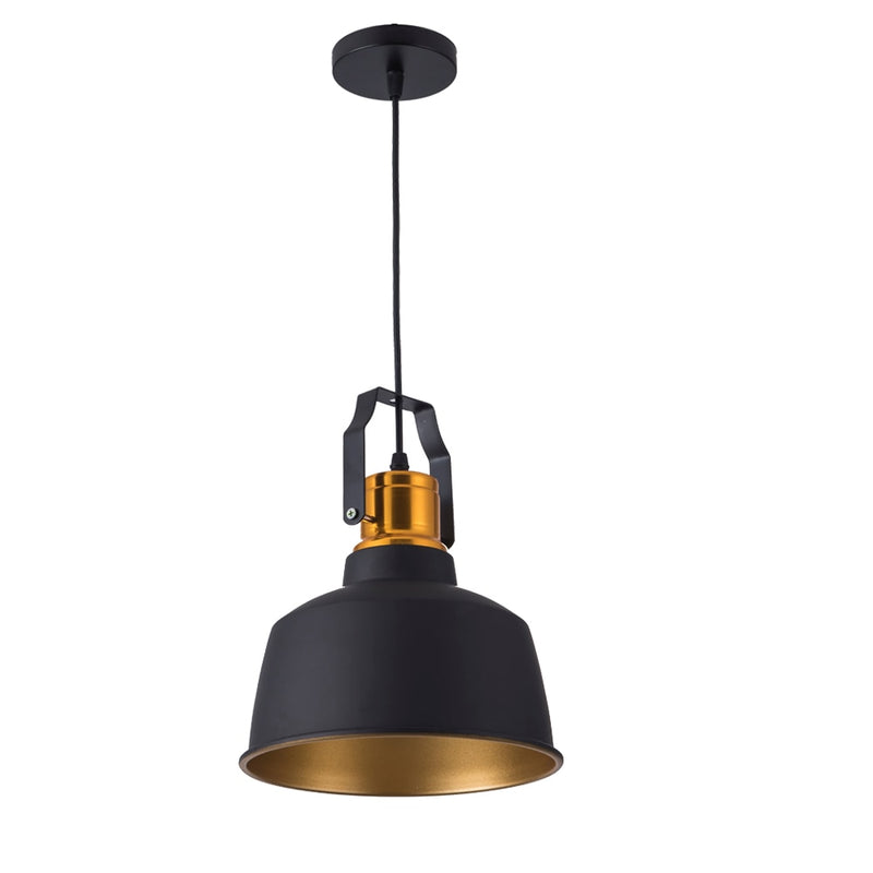 Industrial stye12W Aluminum vintage retro ceiling hanging light black led pendant lamp for dining restaurant bar lighting