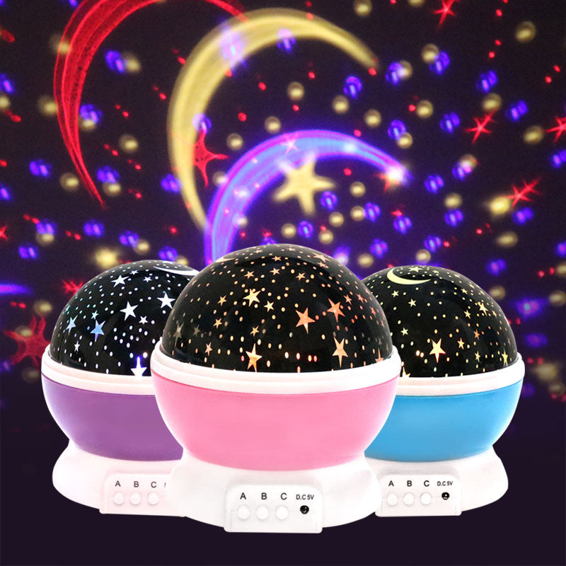 Novedad juguetes luminosos niños dormitorio Luna cielo estrellado LED luz de noche proyector batería USB luz de noche fiesta creativa juguete para regalo