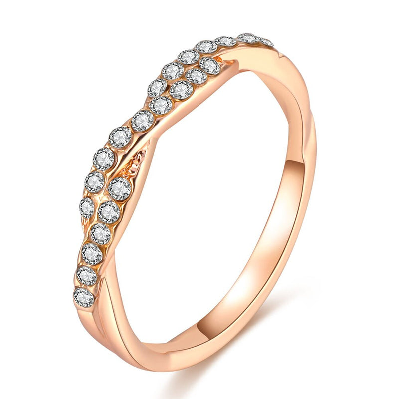 IPARAM Muster Twisted Rope Hanf Blumen Ring Gold Silber Farbe Mikro Zirkonia Schwanz Ring Mode Damenschmuck