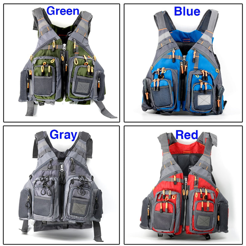 Outdoor fishing vest new fishing clothing life jacket clothes utility adjustable mesh multi-pockets