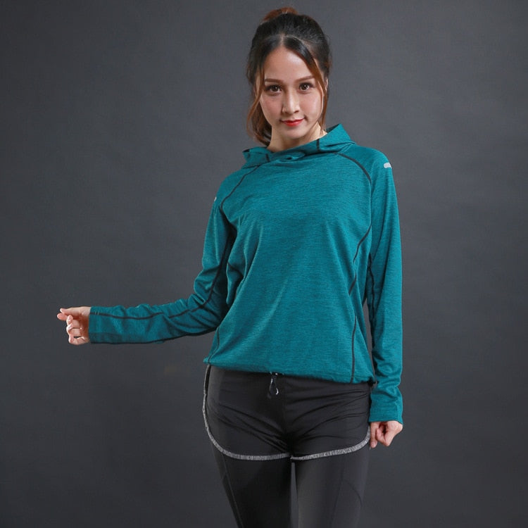 Camisetas finas de otoño para mujer, camisetas para correr, gimnasio, fitness, sudaderas de manga larga, entrenamiento de secado rápido, capucha transpirable, ropa deportiva para Yoga