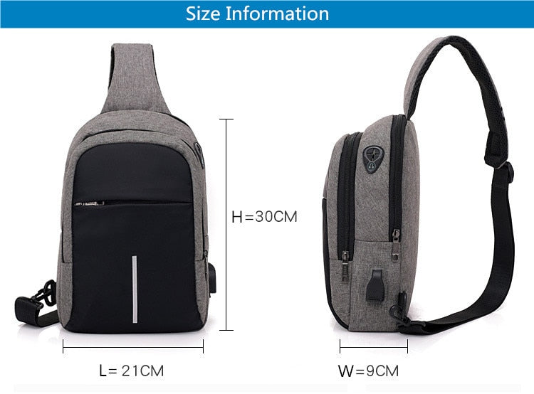 Fengdong, pequeño bolso de hombro con carga usb, bolsos de mensajero para hombre, bolso de pecho impermeable para hombre, mochila de viaje para niño, bolsos cruzados para hombre