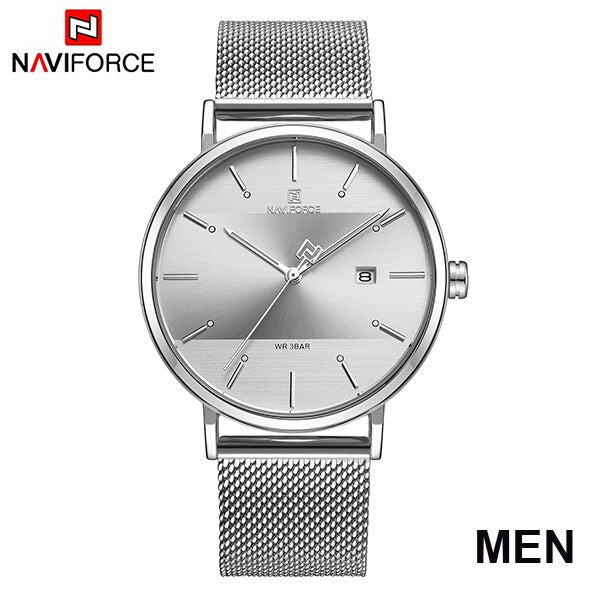 NAVIFORCE Couple Watch Luxury Quartz Mens Watch Women Simple Wristwatch Clock for Male Female Waterproof Lovers Gift Watch 2019