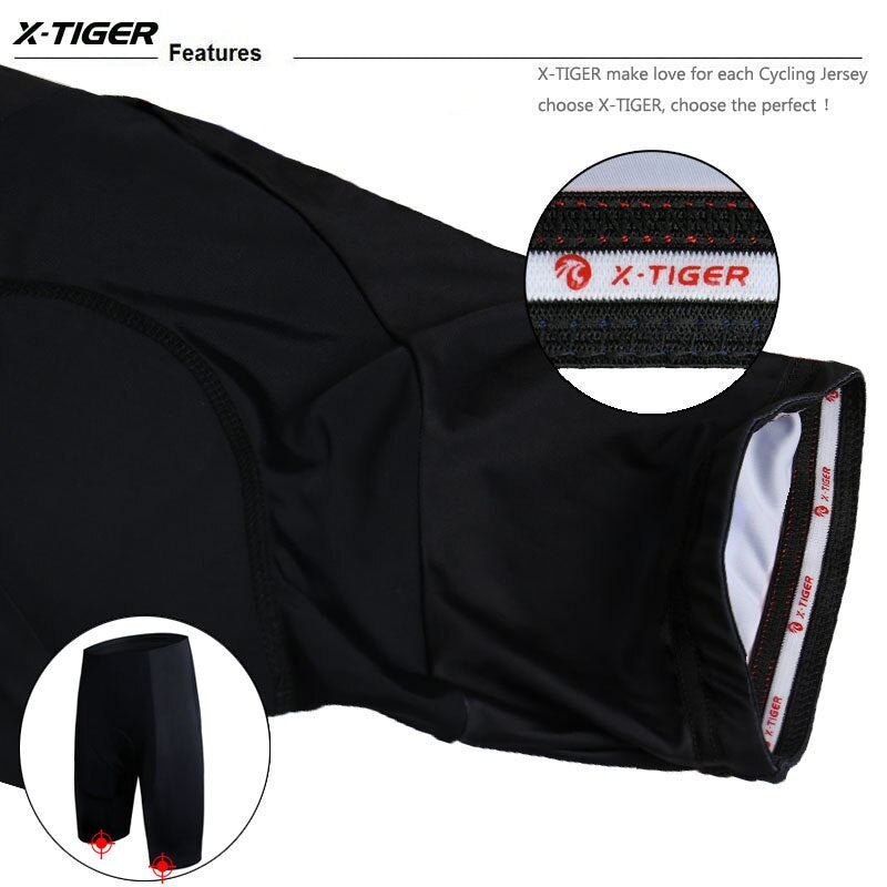 Pantalones cortos de Ciclismo X-TIGER Coolmax 5D Gel Pad a prueba de golpes MTB Road Bike Bibs Shorts Ropa Ciclismo pantalones cortos de bicicleta para hombres