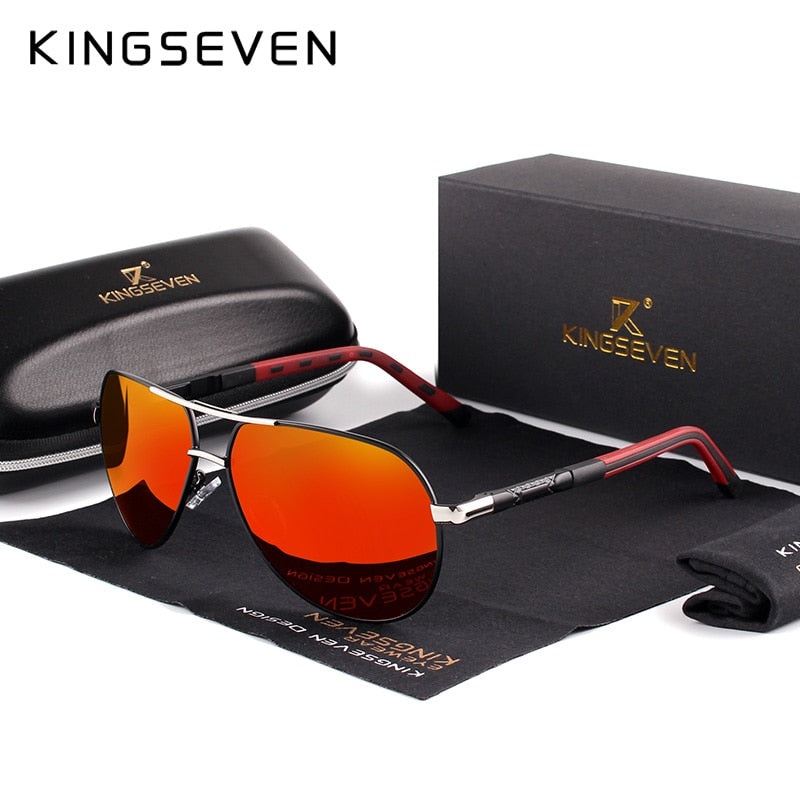 KINGSEVEN Men Vintage Aluminum Polarized Sunglasses Classic Brand Sun glasses Coating Lens Driving Eyewear For Men/Women