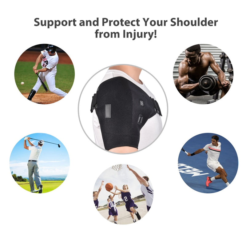 Terapia de calor, soporte de hombro, almohadilla de calefacción ajustable para hombro, para bursitis de hombro congelado, tensión de tendinitis, envoltura de soporte de frío caliente