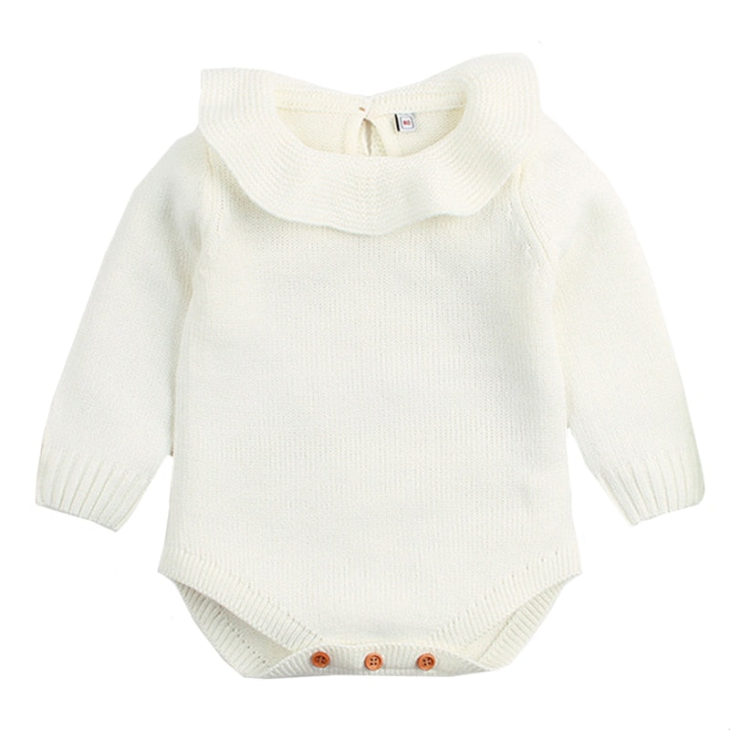 Baby Boy Girl Autumn Winter Clothes Long Sleeve Solid Color Knitted Warm Romper Jumpsuit Newborn Clothes