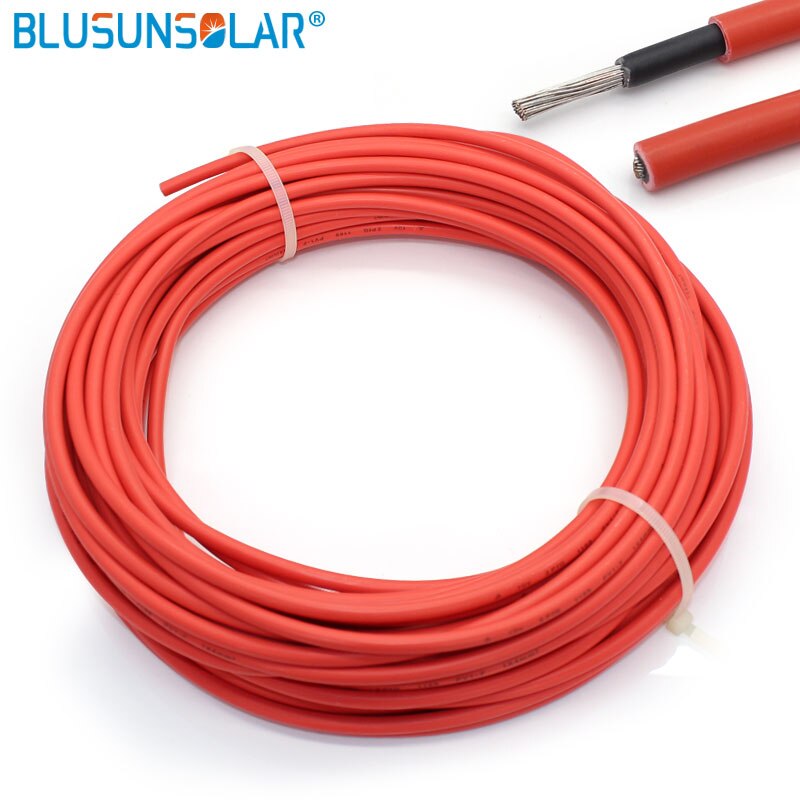 5 Meters 4mm2  12AWG Solar Cable Red and Black PV Cable Wire Copper Conductor XLPE Jacket  H1Z2Z2 TUV EN50618