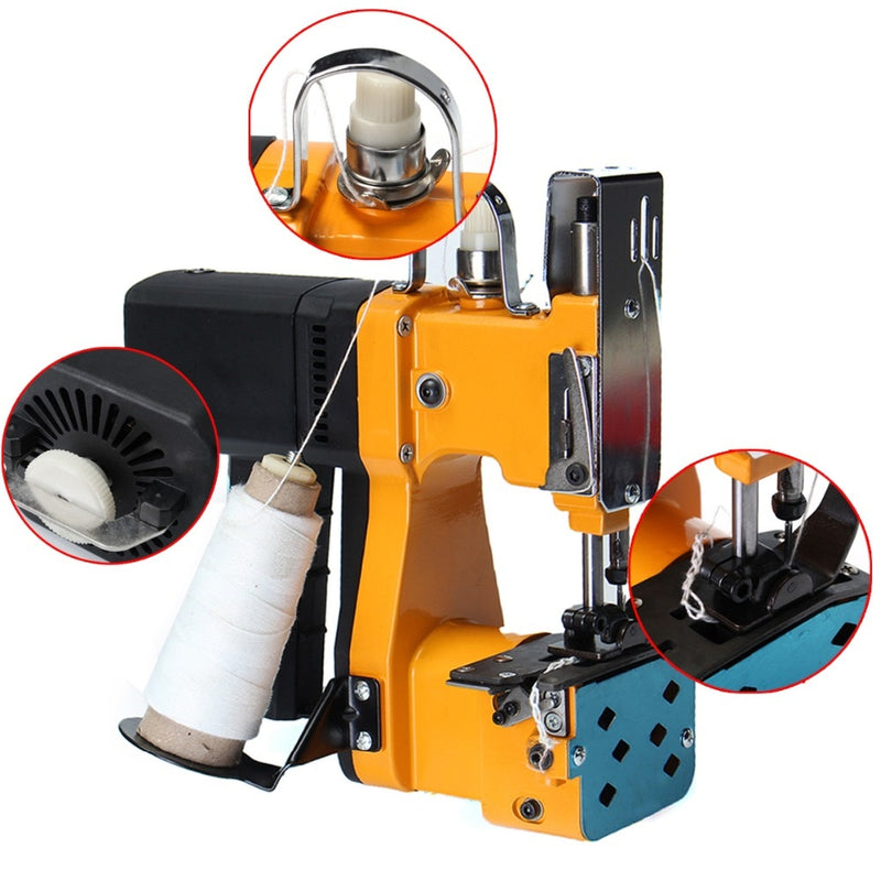 Máquina de coser eléctrica portátil embalaje automático agricultura industria textil bolsa tejida Mini máquina de sellado Overlock GK-890