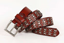 Freies Verschiffen, neue Art 100% Rindsleder belt.genuine lederne Weinlese-Nietgurte, arbeiten Sie kühlen Geschenkmann-Bewegungsradfahrergurt um.