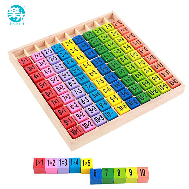 Montessori Educational Wooden Toys for Children Baby Toys 99 Multiplication Table Math Arithmetic Teaching Aids for Kids