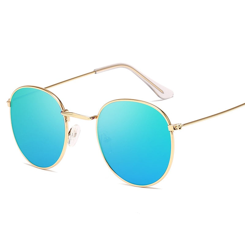 Gafas de sol LeonLion clásicas de aleación redonda para mujer, gafas de sol de diseñador de marca, gafas de sol con montura pequeña, gafas de sol de Metal Vintage para mujer