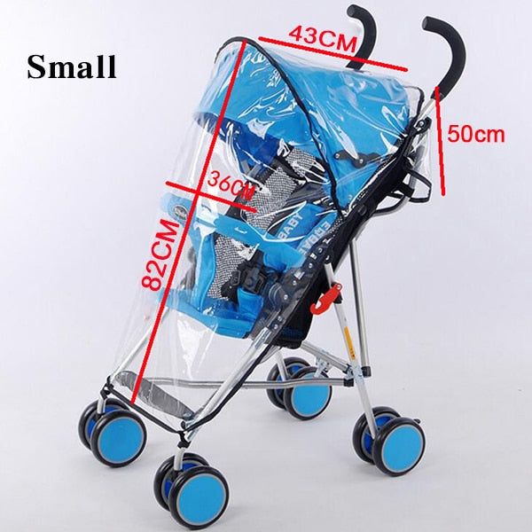 stroller rain cover Transparent Wind Dust Shield Zipper Open Raincoat stroller accessories rain cover For Baby stroller cover
