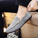 2022 New Fashion Men's Shoes Spring Style Canvas Men Loafers Comfortable Leather Shoes Men Flats Metal Decoration Driving Shoes