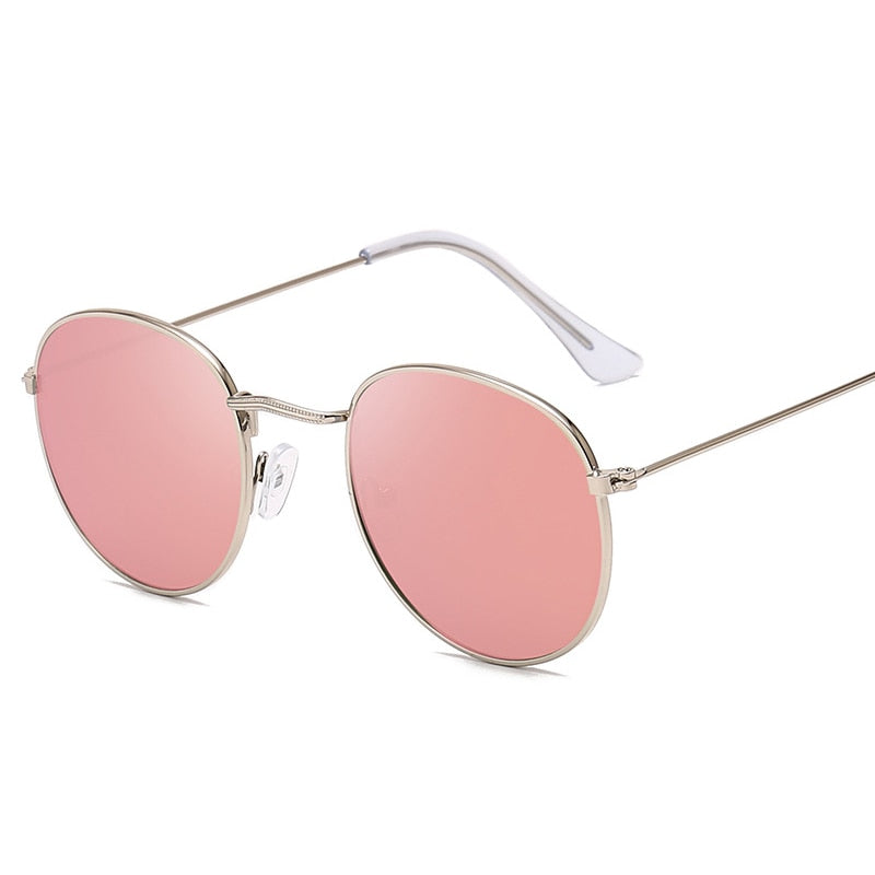 Gafas de sol LeonLion clásicas de aleación redonda para mujer, gafas de sol de diseñador de marca, gafas de sol con montura pequeña, gafas de sol de Metal Vintage para mujer