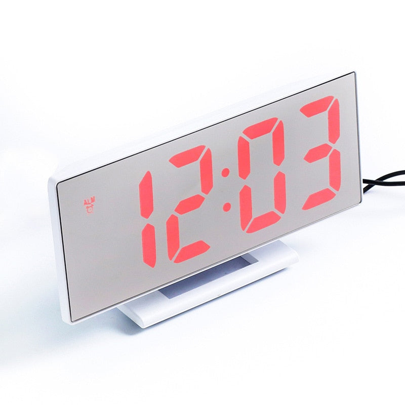 LED Mirror Digital Alarm Clock Electronic Watch Table Desktop Alarm Clocks Multifunction Snooze Night Large LED Display Gift