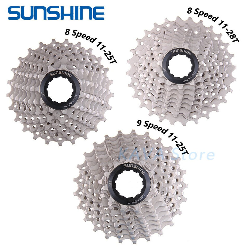 SUNSHINE Road Bike Freewheel 11-25T/28T/32T/34T/36T Bicycle Flywheel 8/9/10/11/12S Speed Cassette Sprocket for Shimano HG K7