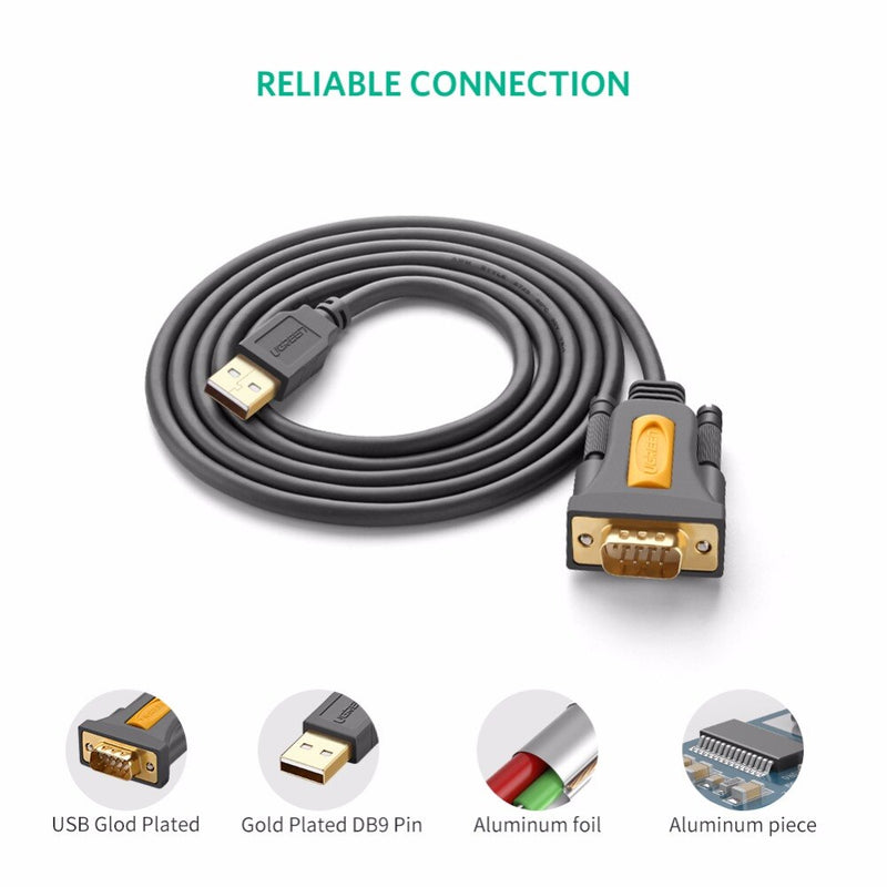 Ugreen USB to RS232 COM Port Serial PDA 9 DB9 Pin Cable Adapter Prolific pl2303 for Windows 7 8.1 XP Vista Mac OS USB RS232 COM