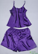 Women 100% Natural Silk 16 momme satin silk Camisole with Shorts Pajama Set Sleepwear M-2XL YM004