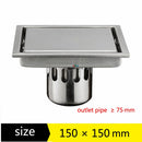 AODEYI Floor Drain Tile Insert Square Floor Waste Grates Bathroom Shower Drain 110 x 110MM And 150x 150MM 304 Stainless Steel