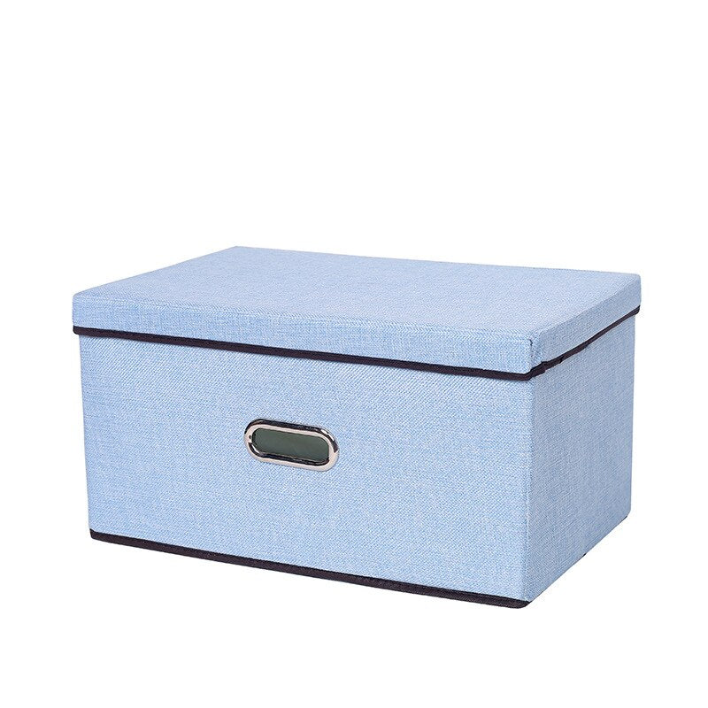 Large cotton linen Fabric folding storage box Kids Toy organizer Handles for Home Closet Bedroom Drawers Organizers Container