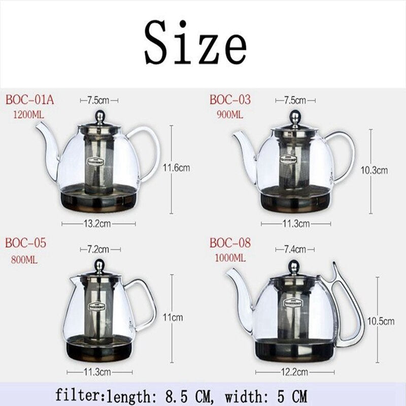 Heat Resistant Glass Teapot Electromagnetic Furnace Multifunctional Teapot Induction Cooker Kettle