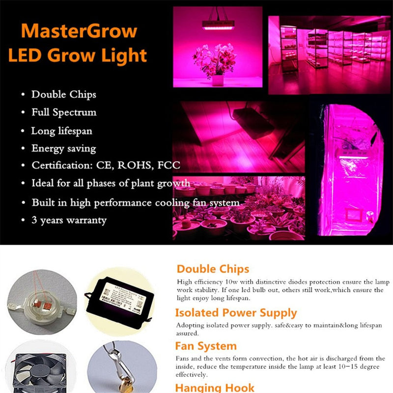 MasterGrow 300/600/800/1000/1200/1500/1800/2000W, luz LED de espectro completo para cultivo de invernadero interior, tienda de cultivo, luz para cultivo de plantas