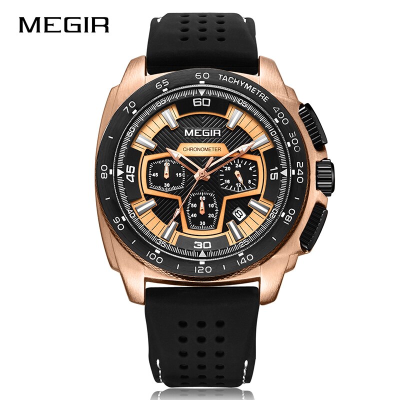 MEGIR Chronograph Herren Armee Militär Sportuhren Mode Lässig Silikonband Quarz Armbanduhr Uhr Relogio Masculino