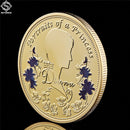 Collectible British Diana Princess Rose With Diamond Last Rose Professional Commemorative Token Coin
